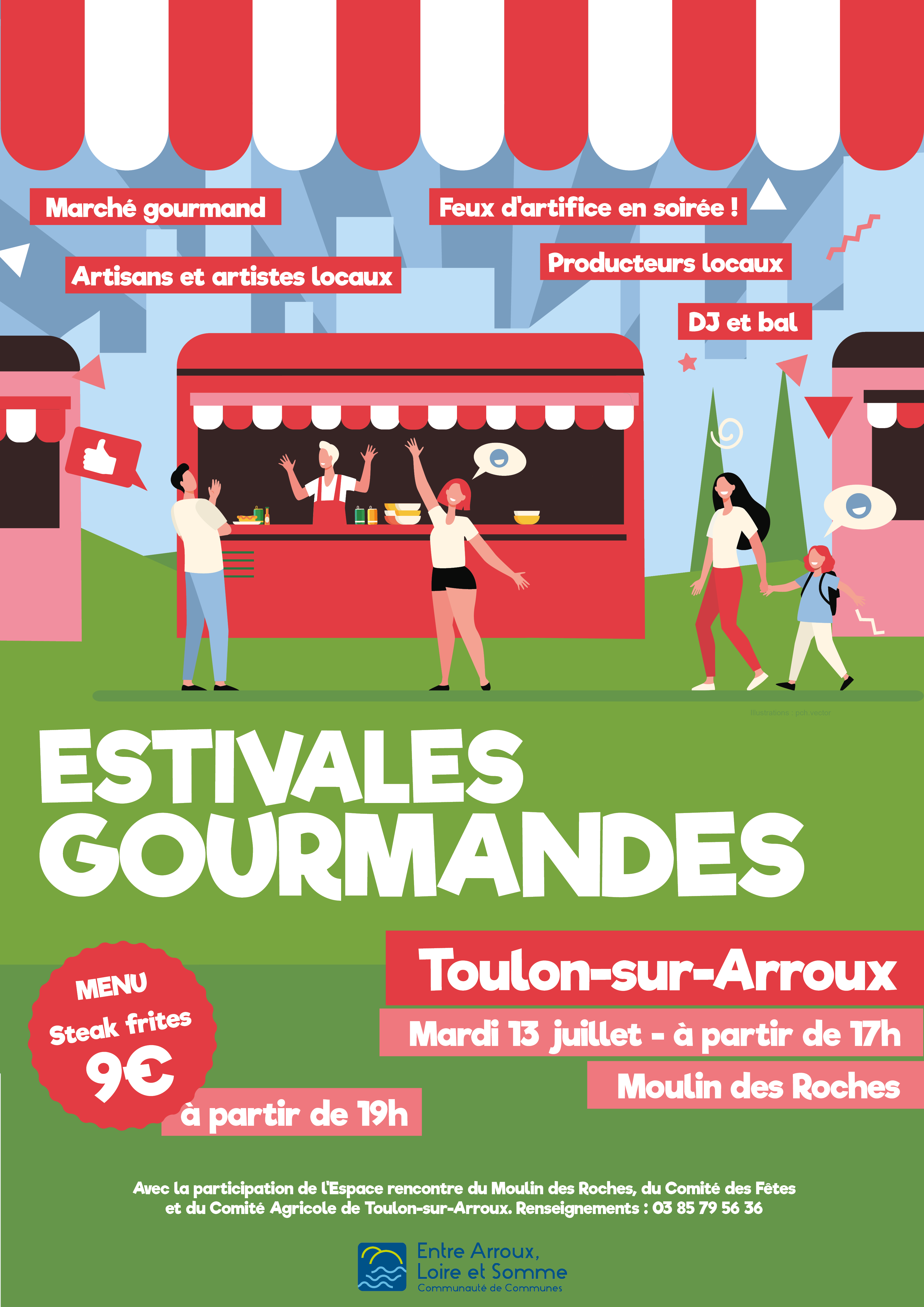 Affiche des estivales gourmandes à Toulon-sur-Arroux